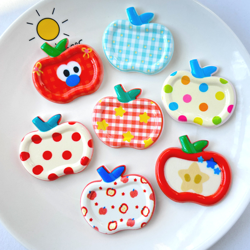 New Cream Polka Dot Plaid Apple Accessories DIY Hair Clips, Hair Ornaments, Phone Case Decorations, and Clogs Wholesale New Cream Polka Dot Plaid Apple Accessories DIY Hair Clips, Hair Ornaments, Phone Case Decorations, and Clogs Wholesale