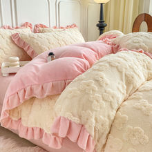 冬季加厚牛奶绒四件套双面绒被套三件套保暖床单珊瑚床品a类热卖