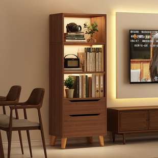 Bookcase Modern Simple Multi-Layer Storage Storage Rack Bedroom Heightened Bedside Cabinet Large Capacity Drawer Integrated Bookshelf