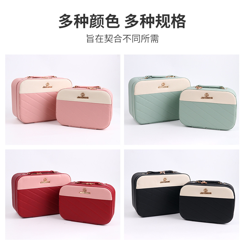 OEM OBM cajas de maquillaje femeninas de gran capacidad PU caja de almacenamiento impermeable maleta de gran capacidad tamaño personalizado LOGO