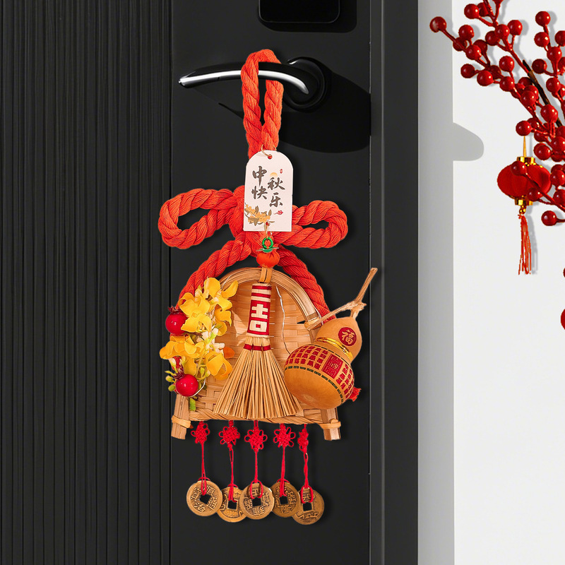 中秋节发光挂件入户大门装饰万字结五帝钱葫芦门挂饰氛围场景布置|undefined