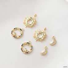 14K���� �~���� ̫ꖲ�ɫ�ʯˮ���������diy��������