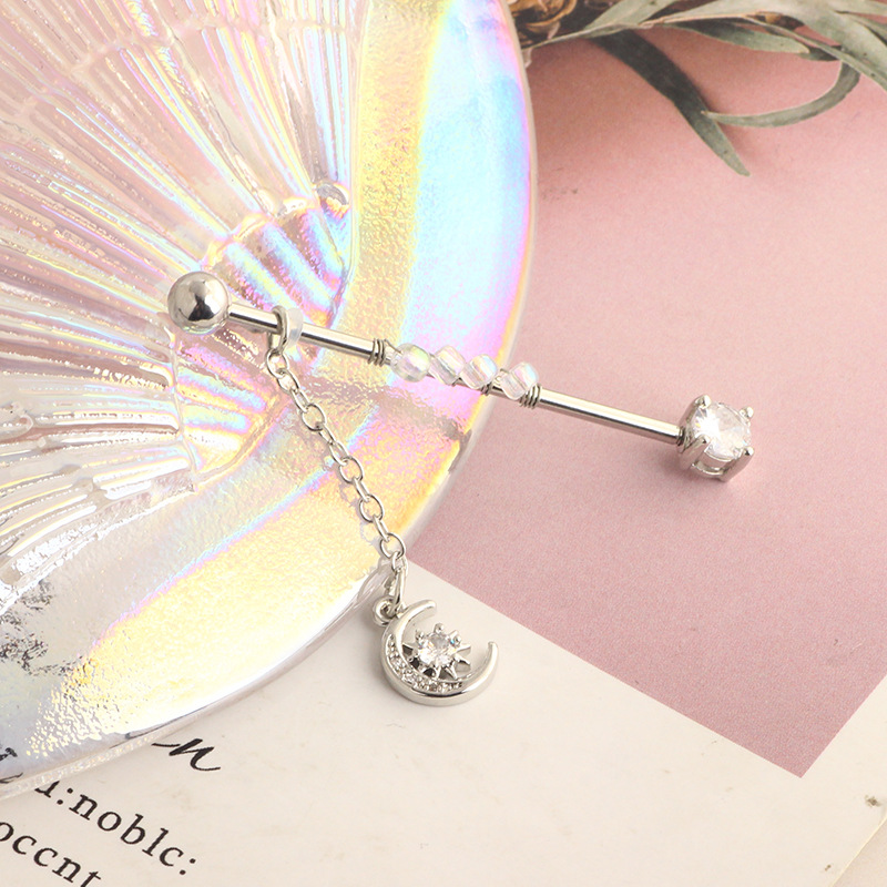 Stainless Steel Industrial Ear Long Rod Body Piercing Ear Bone Nail Export Jewelry detail image 20