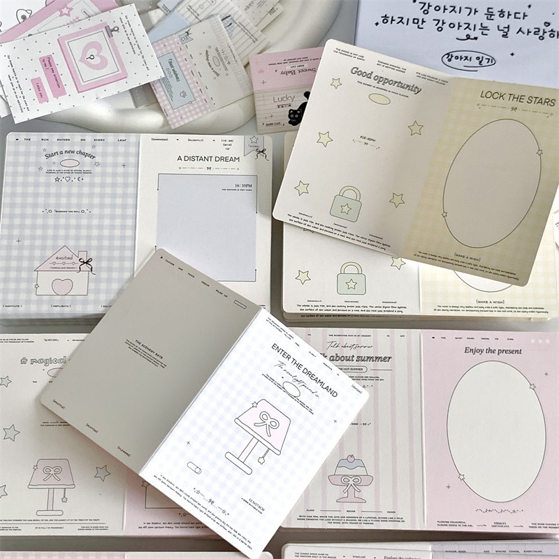 Mini ins Folding Card Cardboard Protects Small Card Packing Material Decoration Folding Diy Message Greeting Card