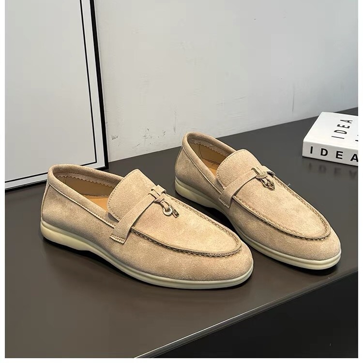 Lp Tassel Buckle Loafers for Men, Old Money Style Slip-On Leather Shoes, Versatile Soft-Soled Summer Breathable Shoes