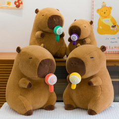 新しいクリエイティブプルカードロリポップカピバラぬいぐるみ人形かわいいイルカ人形枕ギフトバッチ