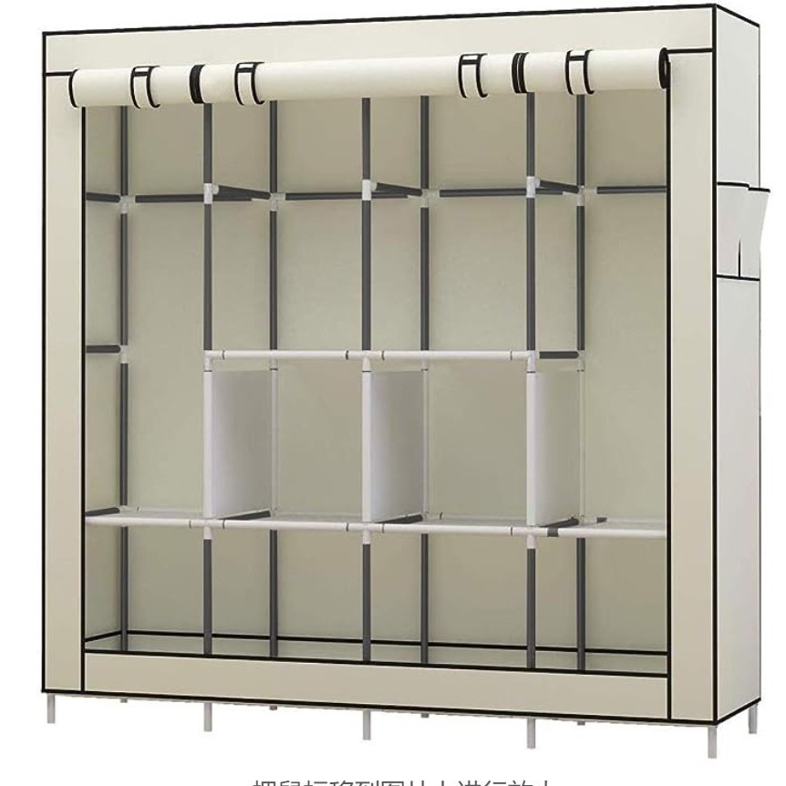 Armario simple transfronterizo, armario de almacenamiento de dormitorio grande de cuatro filas, tubo de acero, dormitorio de alquiler para el hogar, armario de montaje