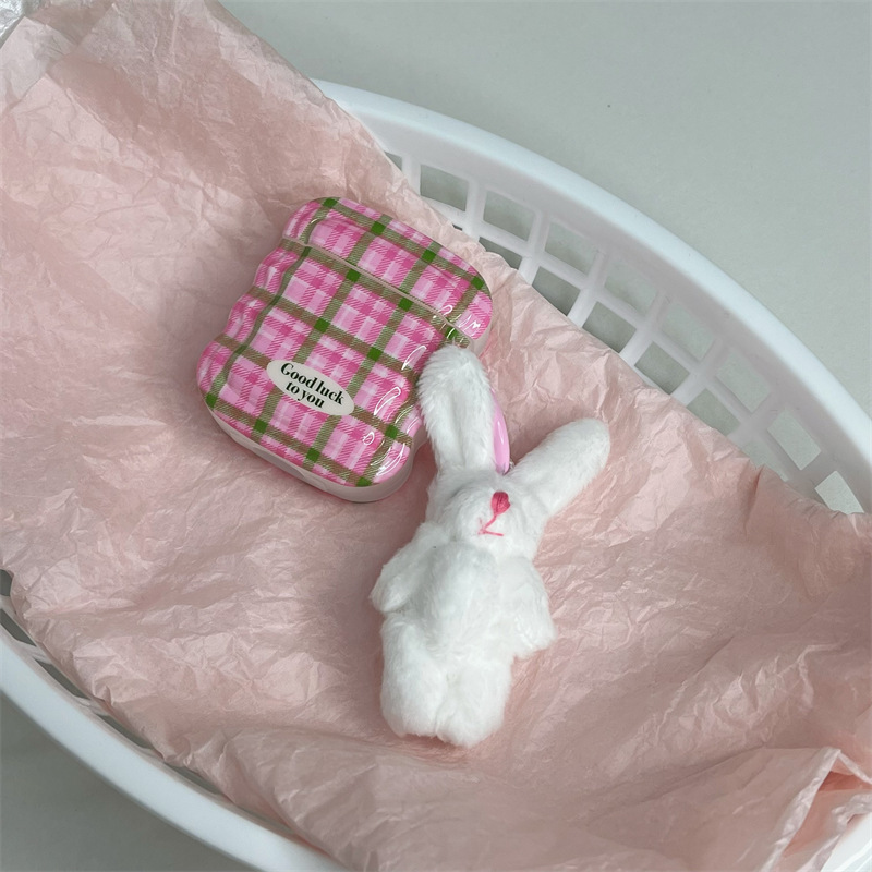 Cute Rabbit Lattice Tpu Bluetooth Earbuds Case display picture 3