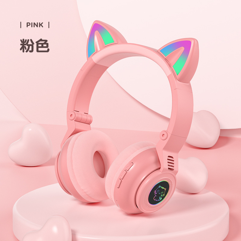 Nuevo lindo macaron gato oído auricular Bluetooth inalámbrico juego de deportes auriculares para Android Apple