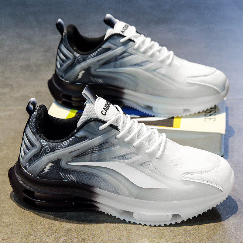 Fábrica al por mayor transfronteriza Coco zapatos de los hombres de malla transpirable casual zapatilla de deporte de los hombres de espesor único altura creciente cojín de aire papá zapatos de moda