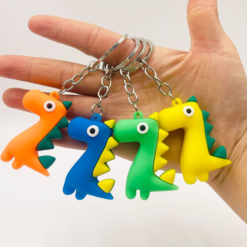 Creative Cartoon Dinosaur Keychain Bag Pendant Pvc Long Neck Dinosaur Doll Car Keychain Gift