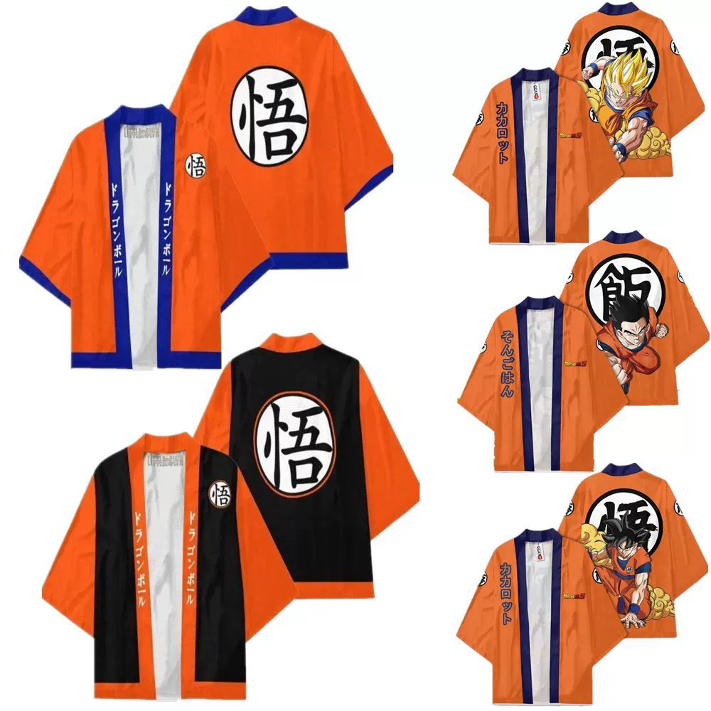 Фабрика прямых продаж Трансграничная японская аниме Dragon Ball серии кардиган перо кимоно 3D принт косплей плащ