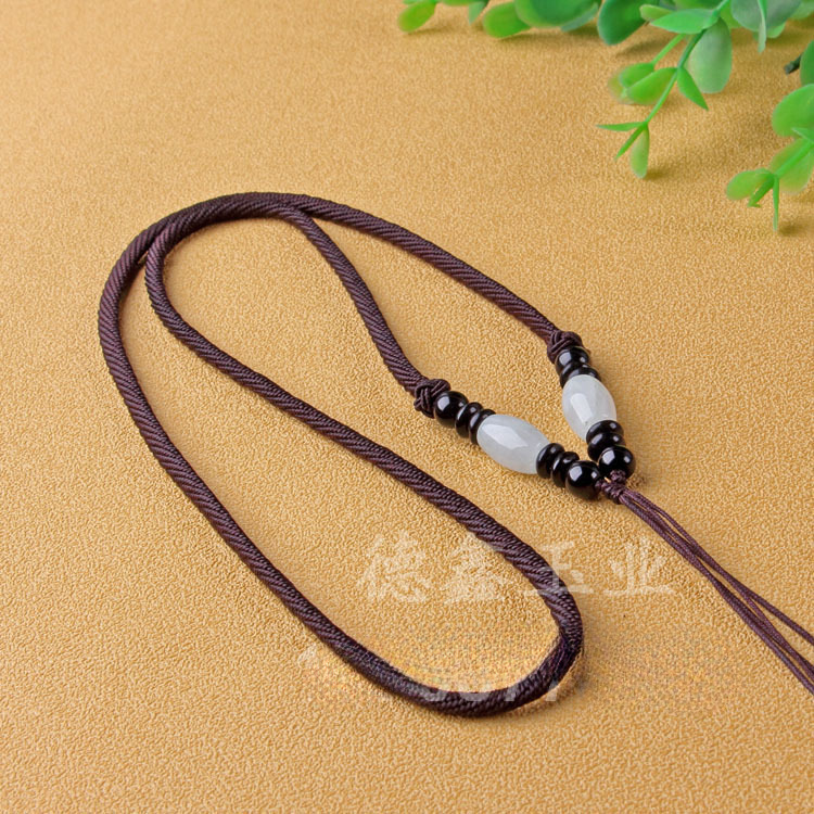 Cordón colgante al por mayor cordón de cuello multicolor jade ágata cordón tejido ajustable cordón de collar más cuentas de jade