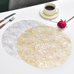 跨境轻奢烫金PVC防水西餐垫花瓣北欧隔热桌垫防油防烫高级感餐垫