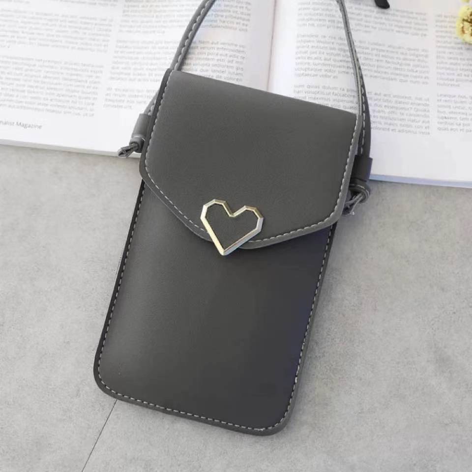 Nuevo amor pequeño bolso moda simple mini bolso de hombro portátil hebilla monedero transparente PVC pantalla táctil bolso del teléfono móvil