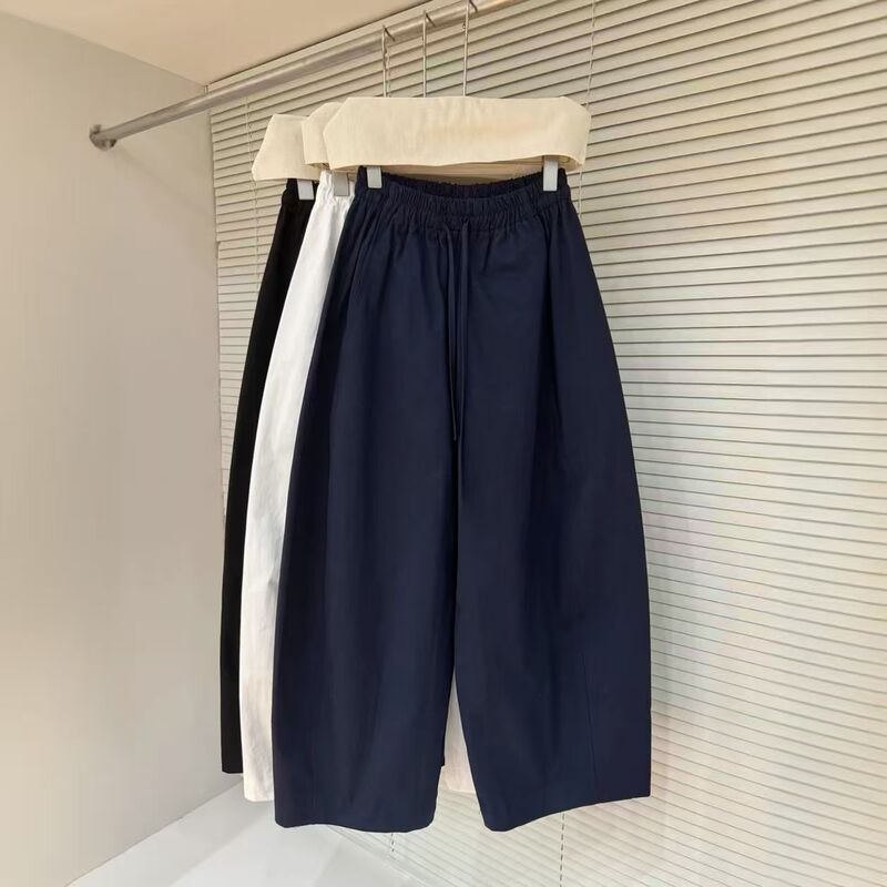 2026 Spring/Summer New European Style Elastic High-Waisted Casual Wide-Leg Pants for Women, Fashionable Loose Slimming Cropped Curved Pants Trend 2026 Spring/Summer New European Style Elastic High-Waisted Casual Wide-Leg Pants for Women, Fashionable Loose Slimming Cropped Curved Pants Trend