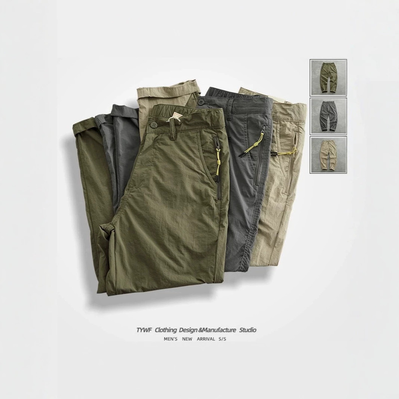 Outdoor Quick-Dry Workwear Casual Pants for Men, Elastic Waist, Water-Resistant, Dark Pattern, Lightweight, Quick-Dry, Tapered Straight-Leg Long Pants Outdoor Quick-Dry Workwear Casual Pants for Men, Elastic Waist, Water-Resistant, Dark Pattern, Lightweight, Quick-Dry, Tapered Straight-Leg Long Pants