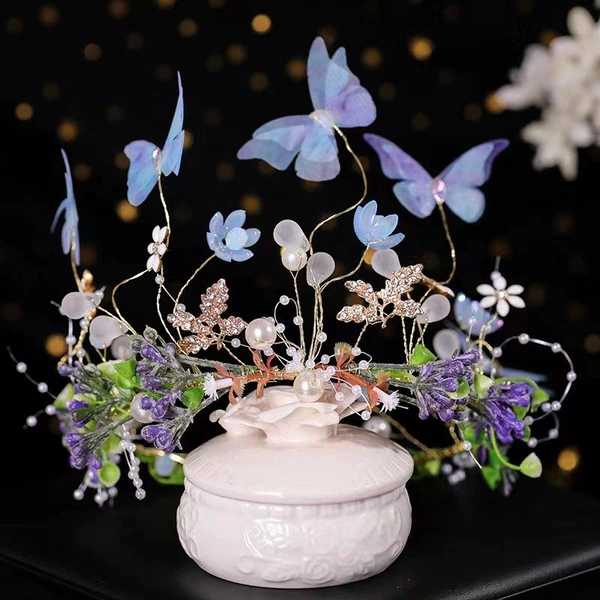 10#10 Butterfly head flower hoop-blue