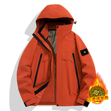 山系冲锋衣三合一两件套秋冬户外抓绒保暖石墨烯摇粒绒登山服外套