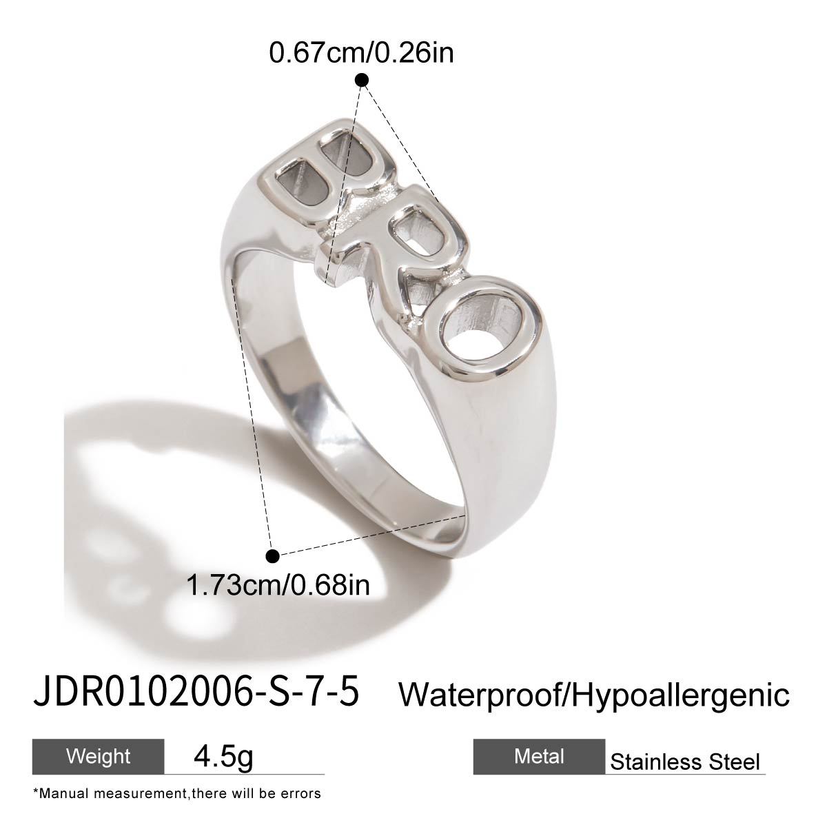 Anillo de letras Jieding, acero de titanio, joyas que no se desvanece, lujo ligero, rings de acero inoxidable de alta gama, joyas explosivas transfronterizas