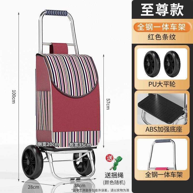 Carrito de compras de verduras, carro de escaleras doméstico, carro de mano, carro de compras plegable portátil, carro de tracción ligero de mercancías
