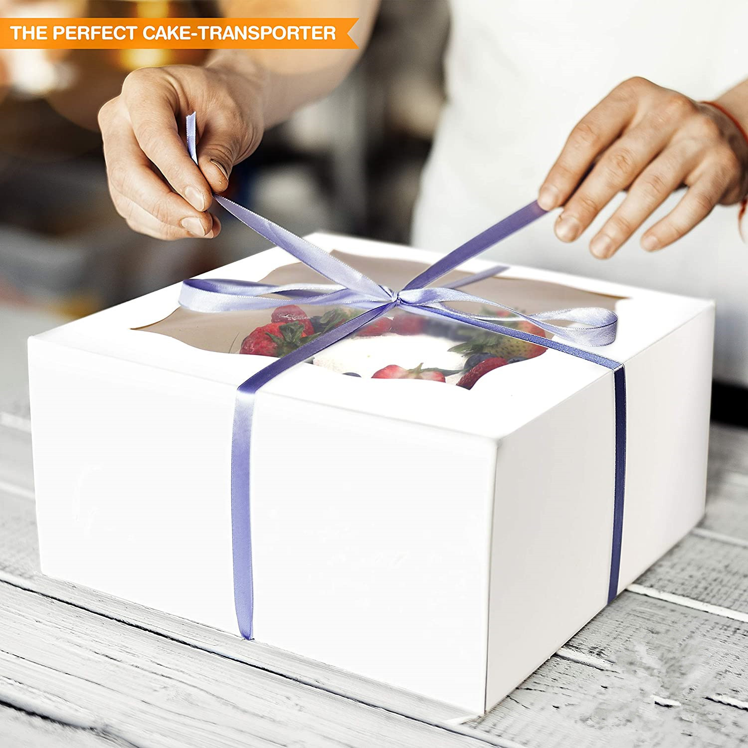 Caja de pastel de taza de ventana abierta caja de pastel de mousse portátil caja de embalaje de postre occidental caja adhesiva de cuatro esquinas Amazon