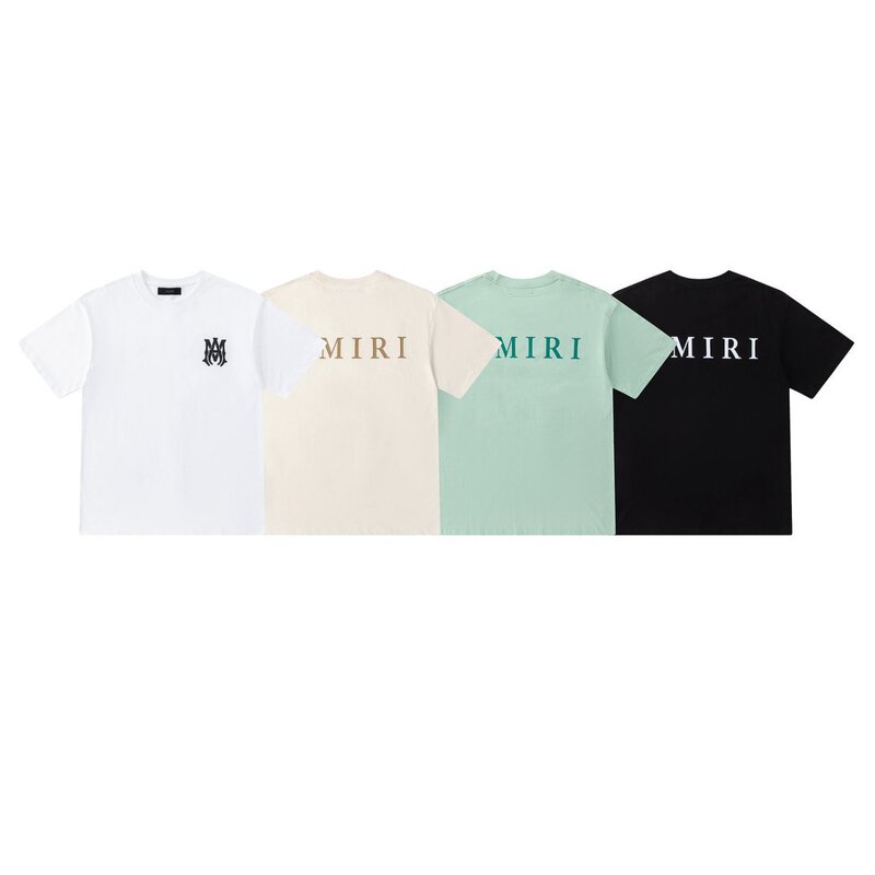 2026 Summer New Ami Double m Logo Core Symbol Pattern Printed Short-Sleeve T-Shirt Unisex One-Piece Batch