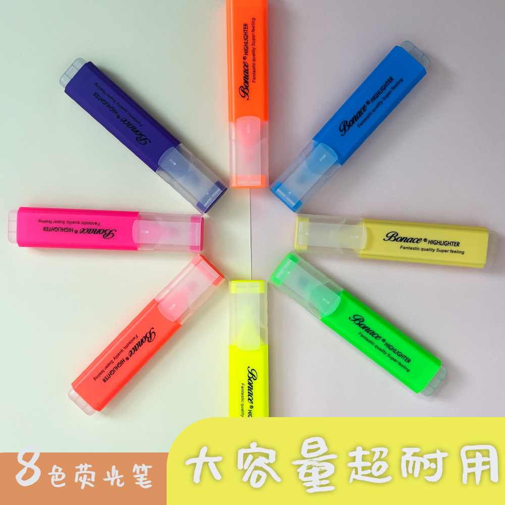 marcador fluorescente pen pen de color con cabeza inclinada para marcar trazos clave pen de alta capacidad para estudiantes