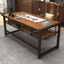 书桌毛笔书画桌家用双层书房客厅新中式办公电脑桌书法桌子专用