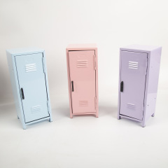 金属デスクトップ化粧品収納ボックス貯金箱多色収納キャビネット少女収納物ロック付きクロスボーダー新商品