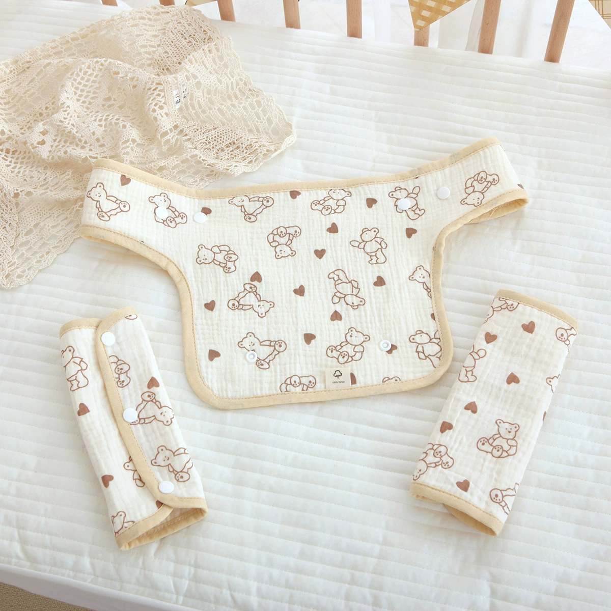 Eating bib, suspenders, chewy straps, sting repellent, scarf, worn on the shoulder