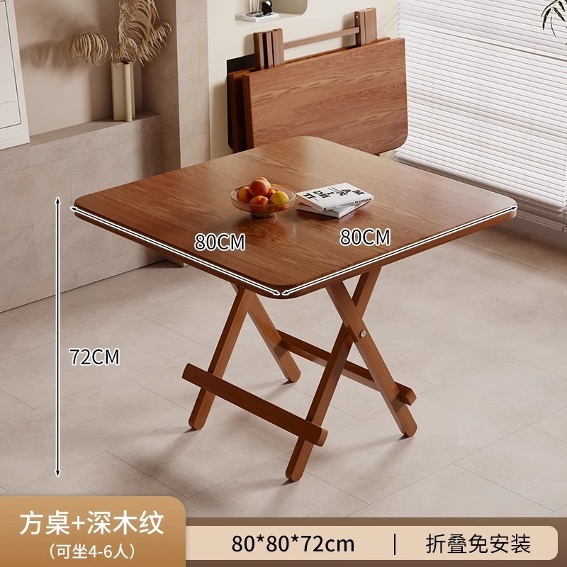 Mesa plegable, mesa de comedor doméstica, tabla portátil al aire libre, mesa redonda, mesa de té, simple, pequeña casa de alquiler, mesa de comedor, silla