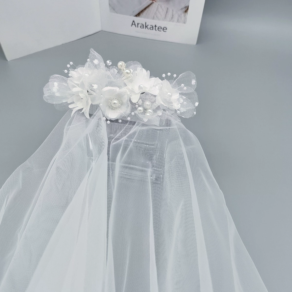 White hair accessory for bride from pearl, for bridesmaid