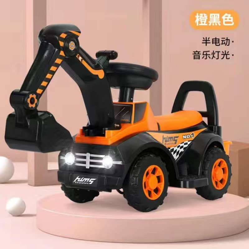 Excavadora eléctrica para niños, excavadora de juguete para niños, se puede montar en un vehículo de ingeniería de carga de máquina de gancho de gran tamaño