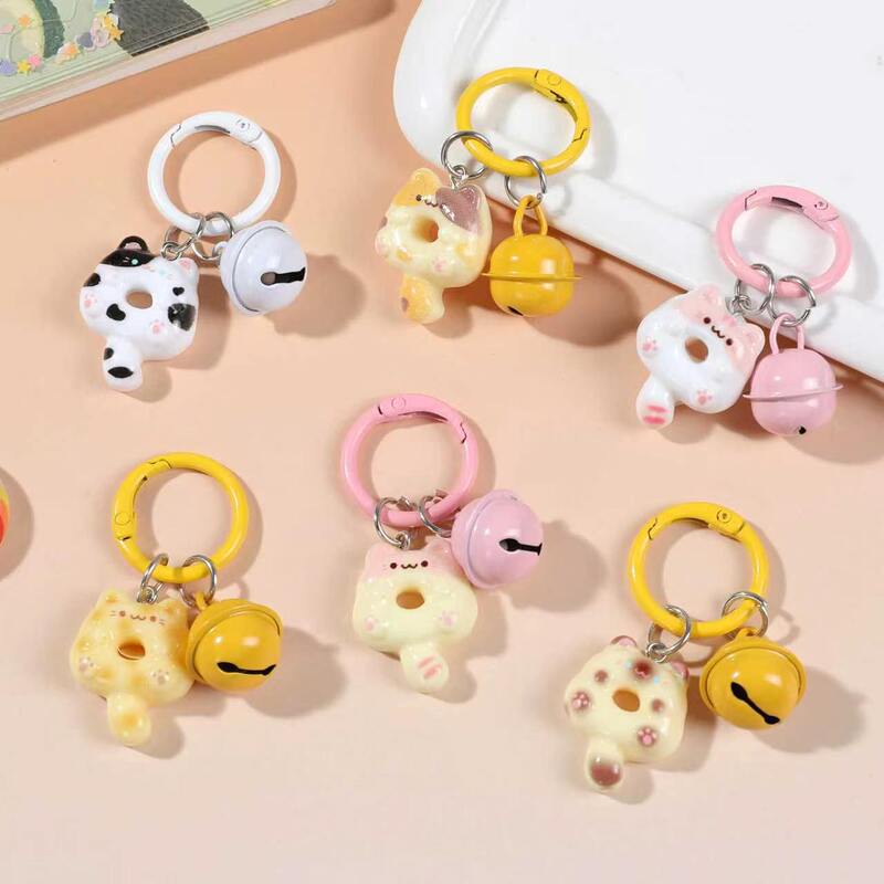 Mini Cartoon Pendant, Kitten Bell Keychain, Simple and Cute Phone Bag Decoration Accessory, Bead Hanging Charm Mini Cartoon Pendant, Kitten Bell Keychain, Simple and Cute Phone Bag Decoration Accessory, Bead Hanging Charm