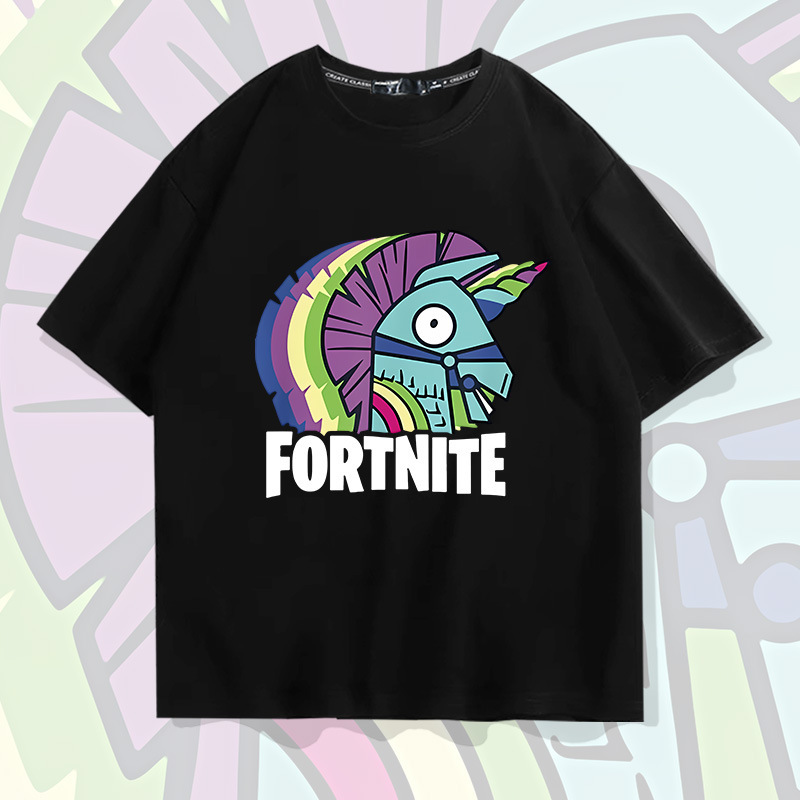 Bastion night joint name Fortnite short-sleeved T-shirt men's cotton loose youth half-sleeved trendy top summer wear