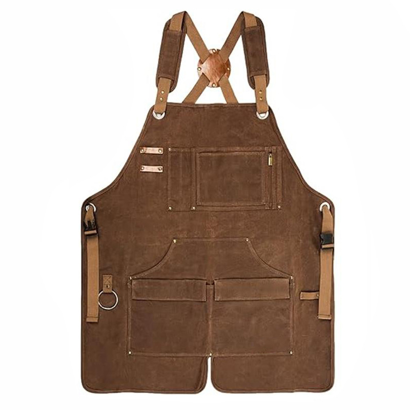 Comercio exterior Amazon delantal lienzo de cera reparación automotriz ropa de trabajo de carpintería pesada cera delantal impermeable fabricantes al por mayor