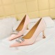 1818-K76 Fashionable Banquet Women's Shoes High Heels, Shallow Mouth, Pointed Head, Xishi Suede Metal Water Diamond Button Single Shoes