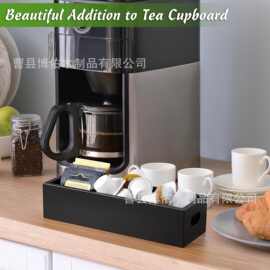 桌面茶包收纳盒分格式吧台茶包整理盒带手提咖啡茶包储存盒小木盒
