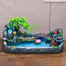 yut假山流水喷泉摆件客厅水循环鱼缸招才风水轮办公室装饰品开业