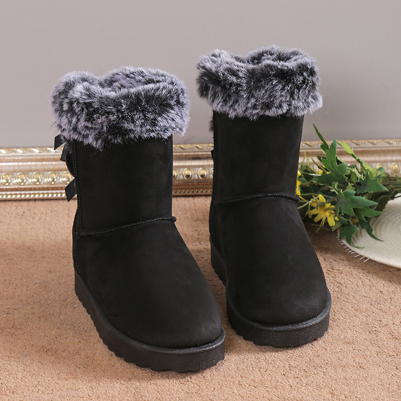 Pievienot kašmira siltos sieviešu sniega zābakus ziemas kokvilnas kurpes augstas top pūkains modes klasiskā krāsā_voghion.com