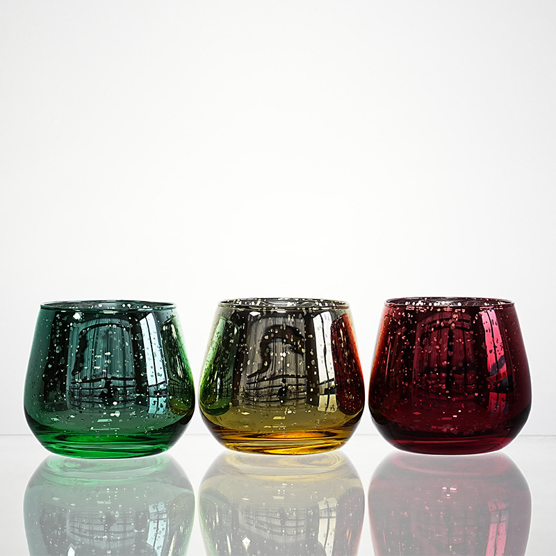 北欧创意电镀星空蛋形玻璃杯ins网红大肚杯水杯圣诞节