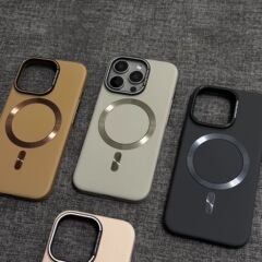 iPhone17に適したソリッドカラーのつや消し肌の感触CD磁気テクスチャ携帯電話ケースApple 16ハイエンド保護カバー15