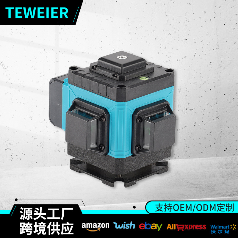 Comercio exterior nivelación automática de alta precisión medidor de tierra de luz verde al aire libre multifunción transfronteriza medidor de nivel láser de 12 líneas al por mayor