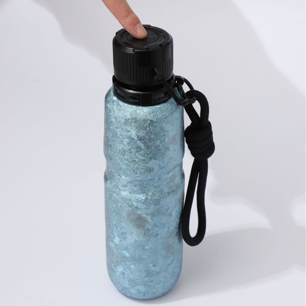 650ML纯钛冰花钛杯保温杯一键开合车载焖茶壶便携大容量运动水杯