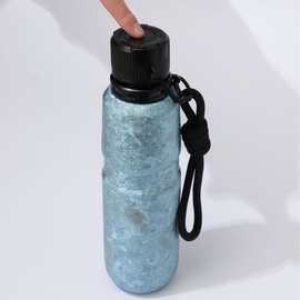 650ML纯钛冰花钛杯保温杯一键开合车载焖茶壶便携大容量运动水杯