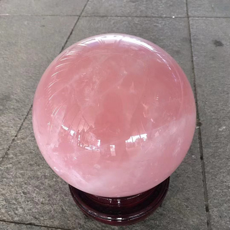 天然のピンクの水晶の玉の水晶の原石の工芸品の事務の置物の卸売りを送ります。|undefined