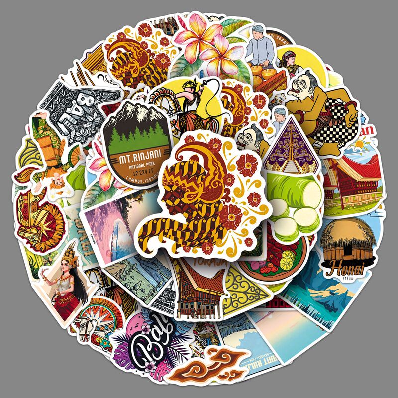50 Indonesian Stickers Indonesia National Travel Outdoor Scenery Waterproof Decorative Stickers 50 Indonesian Stickers Indonesia National Travel Outdoor Scenery Waterproof Decorative Stickers