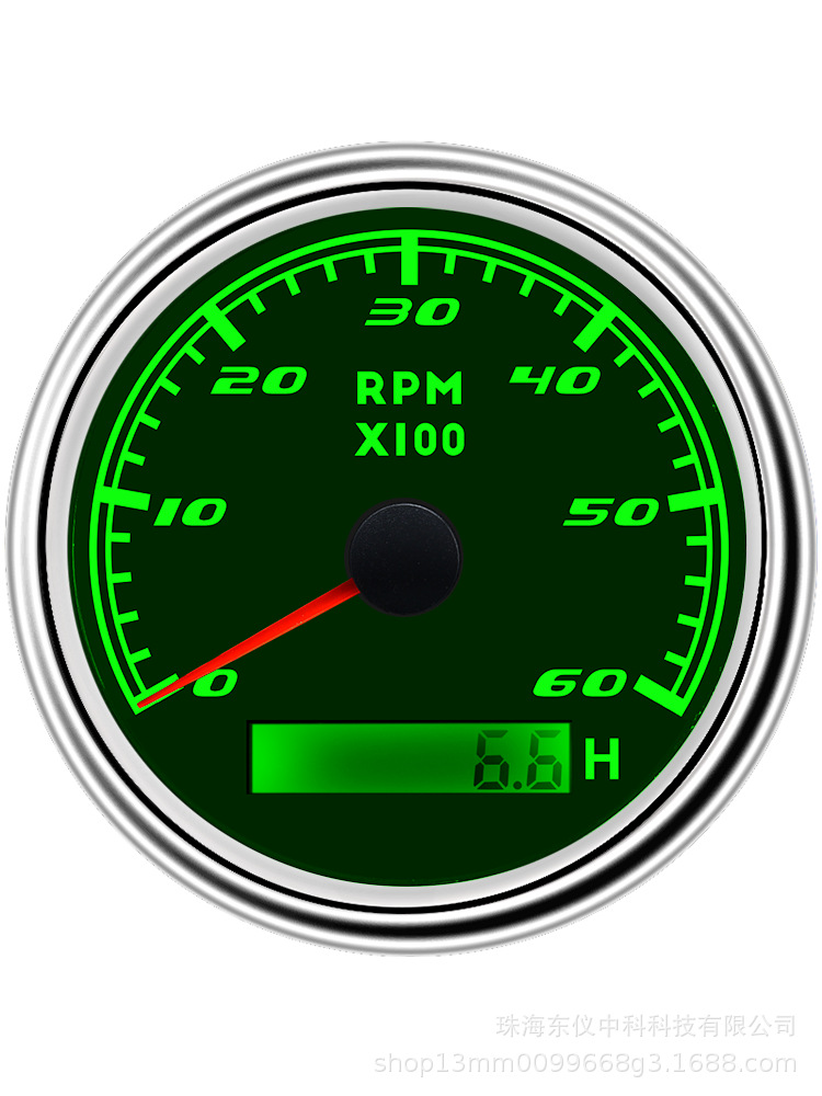 Cross-Border Hot-Selling 85mm Tachometer with Colorful Backlight for Generator Sets, Engines, and Engineering Vehicles, Colorful Lighting Effect Instrument
