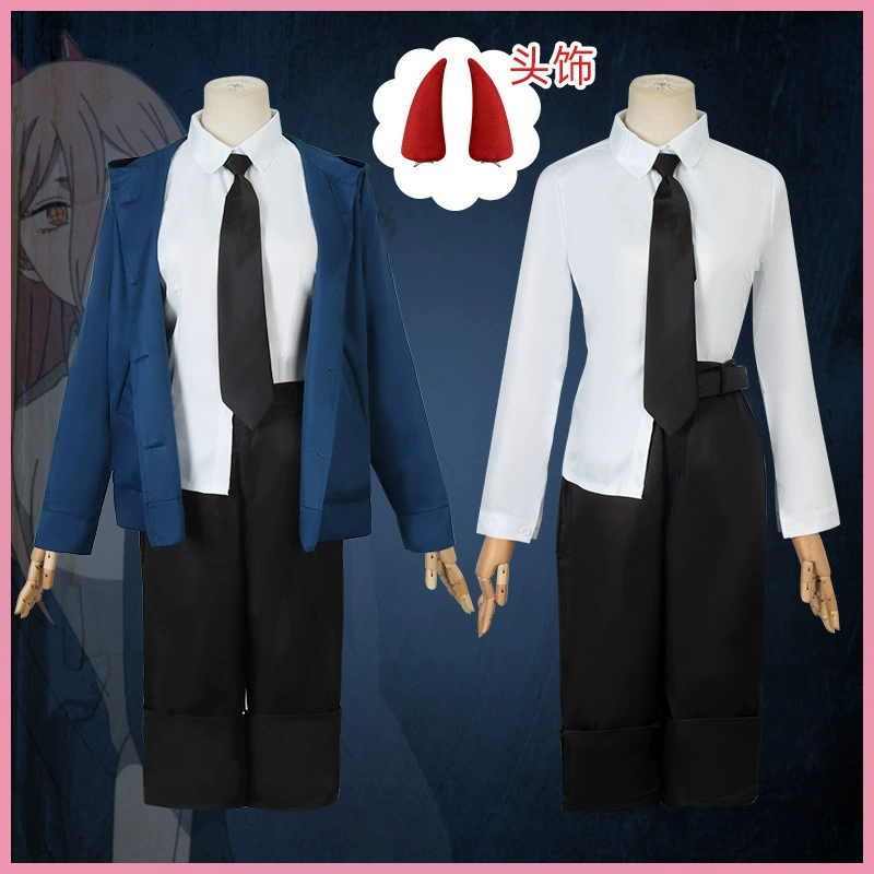 Chainsaw, uniform, set, wig, cosplay, full set